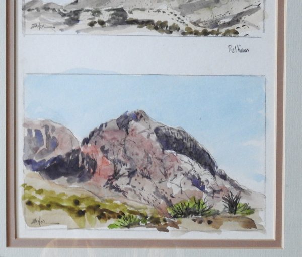 Bill Zaner Big Bend Pulliam Peak Watercolor Painting Hot on Sale