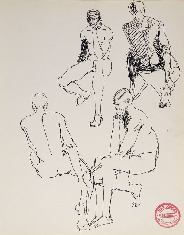 Max Jordan Male Nude Studies Drawings Cheap