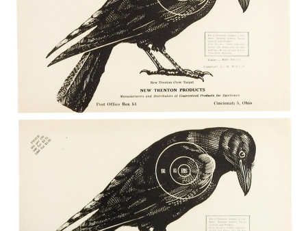 1960s Vintage Crow Raven Paper Targets - a Pair Sale