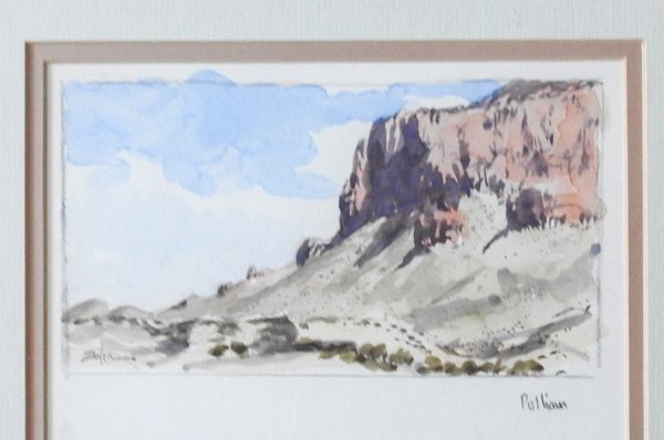 Bill Zaner Big Bend Pulliam Peak Watercolor Painting Hot on Sale