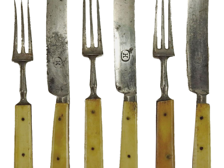 1860 s Small Bone Handled Flatware - S 6 For Discount