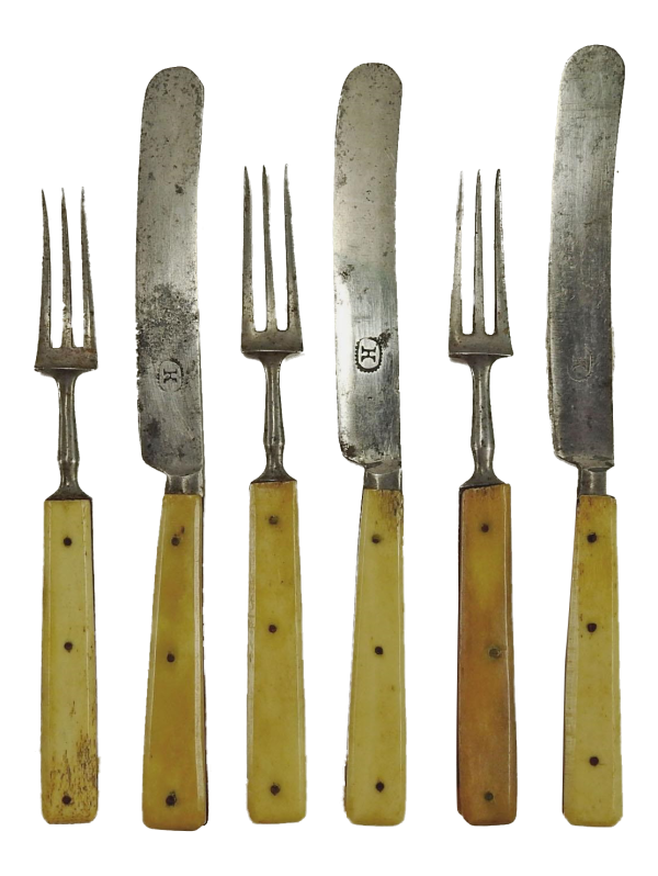 1860 s Small Bone Handled Flatware - S 6 For Discount