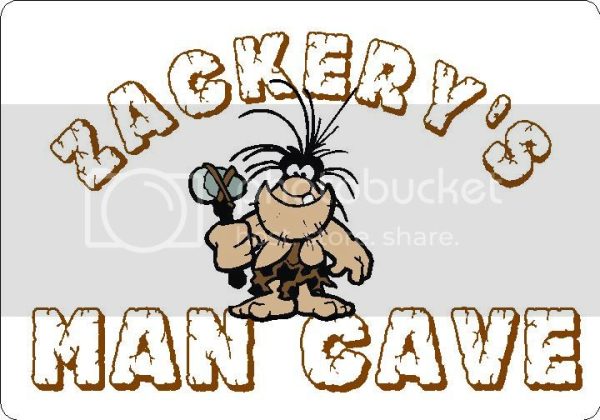 ZACKERY Man Cave 9 x12  Aluminum novelty parking sign wall decor. on Sale