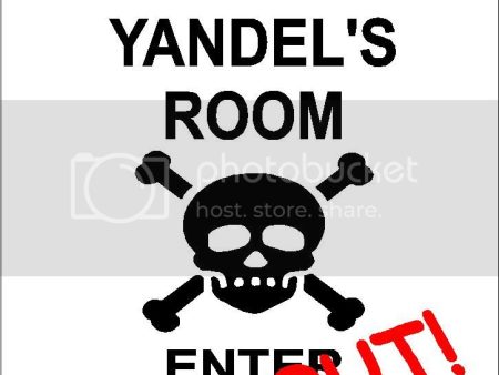 YANDEL Danger enter at own risk KEEP OUT room  9  x 12  Aluminum novelty parking sign wall décor art  for indoor or outdoor use. Discount