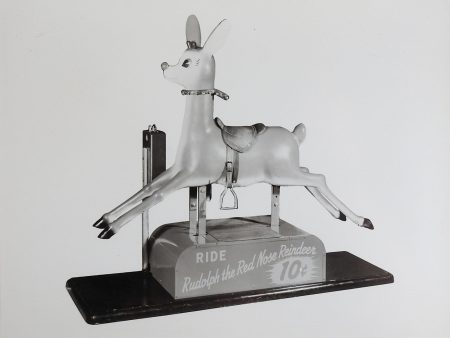 1950 s Rudolph the Red Nose Reindeer Kiddie Ride Photograph Cheap