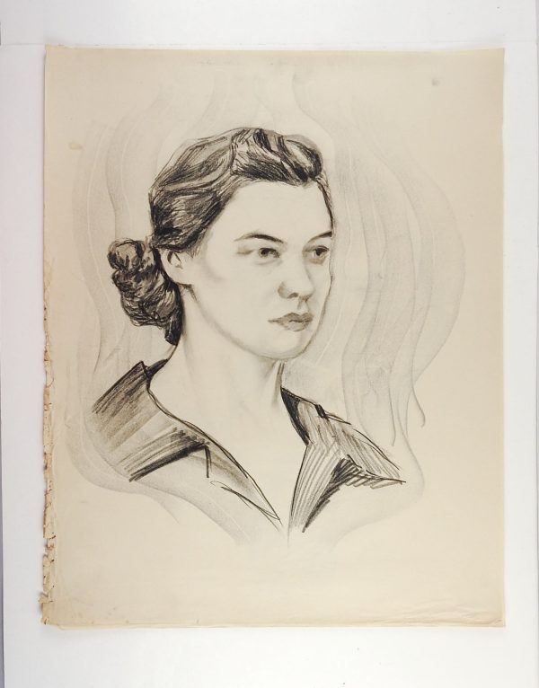 1950 s Drawing Female Portrait Supply