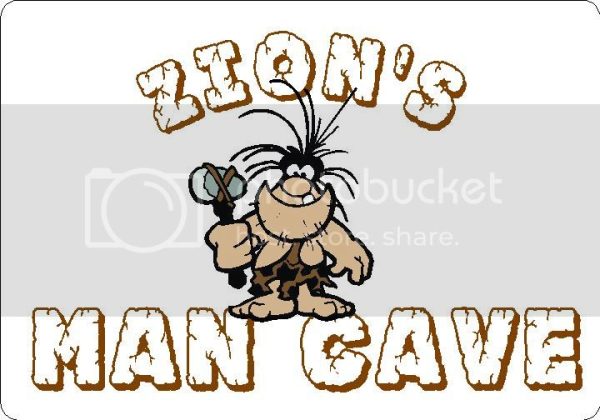 ZION Man Cave 9 x12  Aluminum novelty parking sign wall decor. Fashion