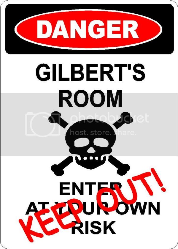 GILBERT Danger enter at own risk KEEP OUT room  9  x 12  Aluminum novelty parking sign wall décor art  for indoor or outdoor use. For Cheap