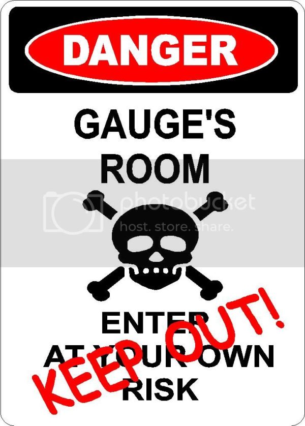 GAUGE Danger enter at own risk KEEP OUT room  9  x 12  Aluminum novelty parking sign wall décor art  for indoor or outdoor use. Online Hot Sale