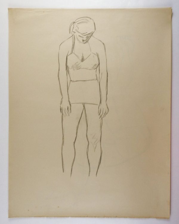 1950 s Line Drawing Figure Study For Sale