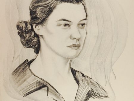 1950 s Drawing Female Portrait Supply