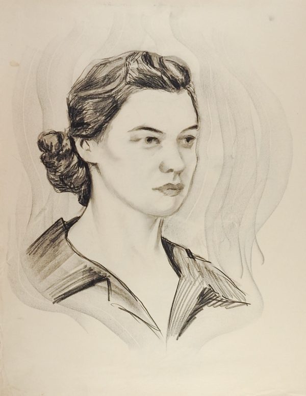 1950 s Drawing Female Portrait Supply